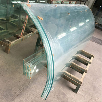 Op maat gemaakt gebogen glasgebouw kas gebogen glas balkonrail donkerblauw / lichtblauw gebogen veiligheidsglas 3mm-19mm