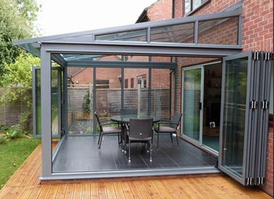 5mm+12A+5mm isolatieglas Zonnekamer Huizen Aluminium Frame Intrekbaar Voor Villa Buiten Tuin