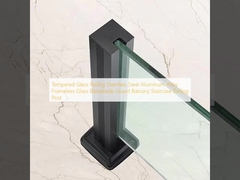 Gehard glazen reling Roestvrij staal Aluminiumlegering Frameloze glazen balustrade Leuning Balkon Trapleuning Paal